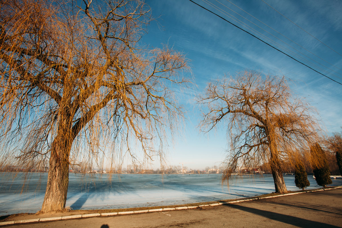 ивано-франковск набережная озеро зимой